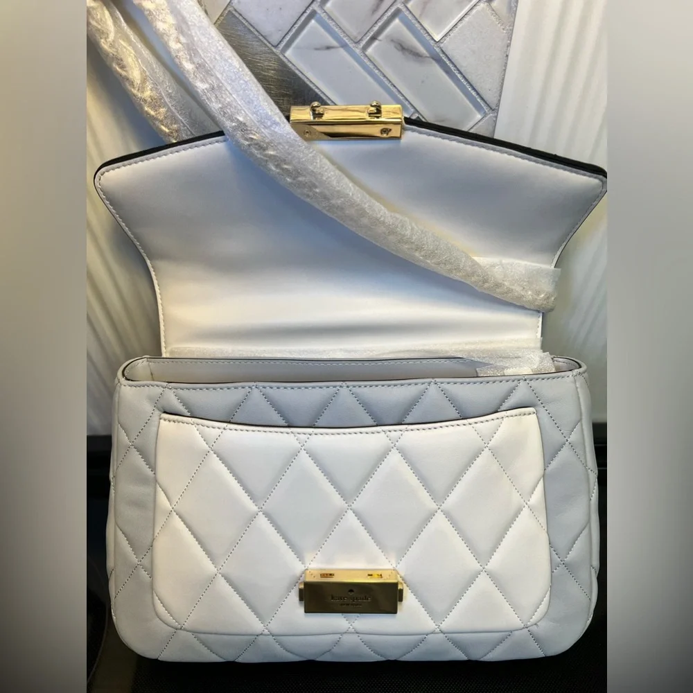 SALE 🔥 Colorblock Quilted Leather Carey Shoulder Bag Kate Spade Tricolor